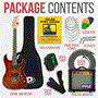 Pyle - PEGKT99RD , Musical Instruments , 6-String Electric Guitar Kit- Includes Amplifier with Accessory Kit (Red)