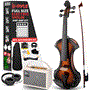 Pyle - PEGVLNKT4010 , Musical Instruments , Electric Plywood Violin Stringed Instrument - Student Grade Violin with Accessory Kit Included (Sunburst)