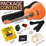 Pyle - PGA550CAOR.5 , Musical Instruments , Beginners 6-String Acoustic Guitar - 36" Cutaway Body with Accessory Kit (Orange)