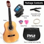 Pyle - PGACLS82 , Musical Instruments , String & Wind Instruments , 6-String Classic Guitar - 3/4 Size Scale Guitar with Digital Tuner & Accessory Kit (36’’ -inch)
