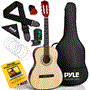 Pyle - PGACLSTR10N , Musical Instruments , Guitars , 6-String Classic Guitar - 3/4 Size Scale Guitar with Digital Tuner & Accessory Kit (36’’ -inch)