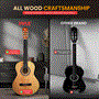 Pyle - PGACMS40LFT.5 , Musical Instruments , String & Wind Instruments , 34" 6-String Classical Acoustic Guitar for Beginner and Adult with Accessory Kit, Left Hand Style  (Natural)
