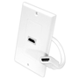 Pyle - PHDK8 , Home and Office , Wall Plates - In-Wall Control , Single Port HDMI White Wall Plate  W/Back  Built-in Flexible Cable For Easy Installation