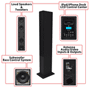 Pyle - PHIT84BK , Sound and Recording , SoundBars - Home Theater , iPod/iPhone 2.1 Tower Docking Speaker System with FM Radio