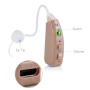 Pyle - PHLHA54.05 , Health and Fitness , Hearing Assistance , Digital Hearing Assistance Aid - Hearing Impaired Ear Amplifier with Built-in Rechargeable Battery