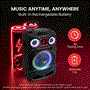 Pyle - PHP210DJT.5 , Sound and Recording , PA Loudspeakers - Cabinet Speakers , 10’’ Portable Wireless BT Speaker System – TWS Function, Built-in Rechargeable Battery, LED Display, FM/Aux/MP3/USB/SD w/ ¼’’ Input Jack for Microphone