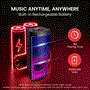 Pyle - PHPD212A , Sound and Recording , PA Loudspeakers - Cabinet Speakers , Dual 12’’ Bluetooth Portable PA Party Speaker - Portable PA & Karaoke Party Audio Speaker, with Built-in Rechargeable Battery, Flashing Party Flame Lights, MP3/USB/ /FM Radio (600 Watt MAX)