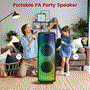 Pyle - PHPD212A , Sound and Recording , PA Loudspeakers - Cabinet Speakers , Dual 12’’ Bluetooth Portable PA Party Speaker - Portable PA & Karaoke Party Audio Speaker, with Built-in Rechargeable Battery, Flashing Party Flame Lights, MP3/USB/ /FM Radio (600 Watt MAX)