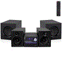 Pyle - PHSKR22 , Sound and Recording , Home Speakers , 3-Piece Wireless BT Streaming Stereo System - Suitable for MP3, USB, FM Radio, Bass Reflex Speaker with Remote Control and Two Wireless Microphone (Black)