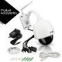Pyle - PIPCAMHD47.5 , Home and Office , Cameras - Videocameras , Weatherproof HD Hi-Res IP Camera - 4x Optical Zoom Outdoor WiFi Cam with Built in 32g SD