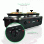 Pyle - pkbfwm26 , Kitchen & Cooking , Food Warmers & Serving , Dual Pot Electric Slow Cooker Food Warmer - Food Buffet Warming Server