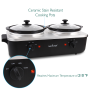 Pyle - AZPKBFWM26 , Kitchen & Cooking , Food Warmers & Serving , Dual Pot Electric Slow Cooker Food Warmer / Buffet Warming Server