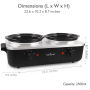 Pyle - AZPKBFWM26 , Kitchen & Cooking , Food Warmers & Serving , Dual Pot Electric Slow Cooker Food Warmer / Buffet Warming Server