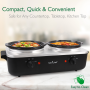 Pyle - AZPKBFWM26 , Kitchen & Cooking , Food Warmers & Serving , Dual Pot Electric Slow Cooker Food Warmer / Buffet Warming Server