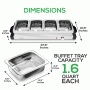 Pyle - PKBFWM32 , Kitchen & Cooking , Food Warmers & Serving , Electric Food Warming Tray - Buffet Server Hot Plate Food Warmer (4-Plate Tray Style)