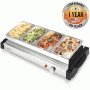 Pyle - PKBFWM32 , Kitchen & Cooking , Food Warmers & Serving , Electric Food Warming Tray - Buffet Server Hot Plate Food Warmer (4-Plate Tray Style)