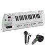 Pyle - PKBRD37WT , Musical Instruments , Digital Musical Karaoke Keyboard - Portable Electronic Piano Keyboard with Built-in Rechargeable Battery & Wired Microphone, White (37 Keys)