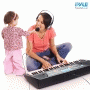 Pyle - PKBRD4112 , Musical Instruments , Drums , Digital Musical Karaoke Keyboard - Portable Electronic Piano Keyboard with Built-in Rechargeable Battery & Wired Microphone (49 Keys)
