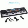 Pyle - PKBRD4112 , Musical Instruments , Drums , Digital Musical Karaoke Keyboard - Portable Electronic Piano Keyboard with Built-in Rechargeable Battery & Wired Microphone (49 Keys)