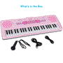 Pyle - PKBRD4911PK , Musical Instruments , Drums , Children’s Musical Karaoke Keyboard - Portable Kids Electronic Piano Keyboard with Built-in Rechargeable Battery & Wired Microphone