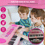 Pyle - PKBRD4912PK , Musical Instruments , Drums , Children’s Musical Karaoke Keyboard - Portable Kids Electronic Piano Keyboard with Built-in Rechargeable Battery & Wired Microphone
