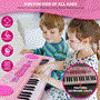 Pyle - PKBRD4912PK.5 , Musical Instruments , Drums , Children’s Musical Karaoke Keyboard - Portable Kids Electronic Piano Keyboard with Built-in Rechargeable Battery & Wired Microphone