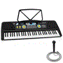 Pyle - PKBRD6112 , Musical Instruments , Digital Musical Karaoke Keyboard - Portable Electronic Piano Keyboard with Built-in Rechargeable Battery & Wired Microphone (61 Keys)