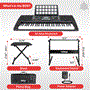 Pyle - PKBRD6151PB , Musical Instruments , Digital Musical Karaoke Keyboard Piano - Portable Electronic Piano Keyboard Includes Water-Resistant Case Bag & keyboard stool & keyboard stand (61 Keys)