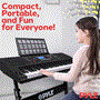 Pyle - PKBRD6151PB , Musical Instruments , Digital Musical Karaoke Keyboard Piano - Portable Electronic Piano Keyboard Includes Water-Resistant Case Bag & keyboard stool & keyboard stand (61 Keys)