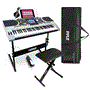 Pyle - PKBRD6175P , Musical Instruments , Digital Musical Karaoke Keyboard Piano - Portable Electronic Piano Keyboard Includes Water-Resistant Case Bag, Keyboard stand, Sustain pedal & Headset (61 Keys)
