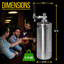 Pyle - PKBRTP100.5 , Kitchen & Cooking , Fridges & Coolers , NutriChef Pressurized Growler Tap System - Stainless Steel Mini Keg Dispenser Portable Kegerator Kit - Co2 Pressure Regulator Keeps Carbonation for Craft Beer, Draft and Homebrew - PKBRTP100.5 (128oz)