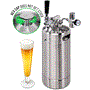 Pyle - PKBRTP100.5 , Kitchen & Cooking , Fridges & Coolers , NutriChef Pressurized Growler Tap System - Stainless Steel Mini Keg Dispenser Portable Kegerator Kit - Co2 Pressure Regulator Keeps Carbonation for Craft Beer, Draft and Homebrew - PKBRTP100.5 (128oz)