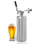 Pyle - pkbrtp100 , Kitchen & Cooking , Fridges & Coolers , NutriChef Pressurized Growler Tap System - Stainless Steel Mini Keg Dispenser Portable Kegerator Kit - Co2 Pressure Regulator Keeps Carbonation for Craft Beer, Draft and Homebrew - PKBRTP100 (128oz)