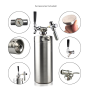Pyle - pkbrtp100 , Kitchen & Cooking , Fridges & Coolers , NutriChef Pressurized Growler Tap System - Stainless Steel Mini Keg Dispenser Portable Kegerator Kit - Co2 Pressure Regulator Keeps Carbonation for Craft Beer, Draft and Homebrew - PKBRTP100 (128oz)