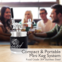 Pyle - pkbrtp50 , Kitchen & Cooking , Fridges & Coolers , Homebrew Mini Keg - Stainless Steel CO2 Home Keg Dispenser System (64 oz.)