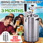 Pyle - PKBRTP99 , Kitchen & Cooking , Fridges & Coolers , Homebrew Double Wall Mini Keg Beer Dispenser - 64 oz. Double Wall Mini Keg with Cap Spear, Metal Tap CO2 Aluminum Regulator System