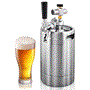 Pyle - PKBRTP99 , Kitchen & Cooking , Fridges & Coolers , Homebrew Double Wall Mini Keg Beer Dispenser - 64 oz. Double Wall Mini Keg with Cap Spear, Metal Tap CO2 Aluminum Regulator System