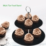 Pyle - PKCKSTD10 , Kitchen & Cooking , Kitchen Tools & Utensils , 2-Tier Cake Stand - Multi-Tier Food & Dessert Serving Presentation Platter, Round Stone Slate Rock