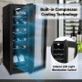 Pyle - PKCWC120 , Kitchen & Cooking , Fridges & Coolers , Home Wine Cooler Fridge - Smart Wine Cooler Chilling Refrigerator with Digital Touchscreen Control, Adjustable Temp (12 Bottle Storage Capacity)
