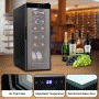 Pyle - PKCWC120 , Kitchen & Cooking , Fridges & Coolers , Home Wine Cooler Fridge - Smart Wine Cooler Chilling Refrigerator with Digital Touchscreen Control, Adjustable Temp (12 Bottle Storage Capacity)