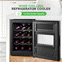 Pyle - PKCWC128 , Kitchen & Cooking , Fridges & Coolers , Wine Chilling Refrigerator Cellar - Single-Zone Wine Cooler/Chiller, Digital Touch Button Control with Air Tight Seal, Contains Placement for Standing Bottles (12 Bottle Storage Capacity)