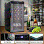 Pyle - PKCWC150 , Kitchen & Cooking , Fridges & Coolers , Wine Chilling Refrigerator Cellar - Digital Touch Button Control with Air Tight Seal, Contains Placement for Standing Bottles (15 Bottle Storage Capacity)