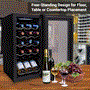 Pyle - PKCWC150 , Kitchen & Cooking , Fridges & Coolers , Wine Chilling Refrigerator Cellar - Digital Touch Button Control with Air Tight Seal, Contains Placement for Standing Bottles (15 Bottle Storage Capacity)
