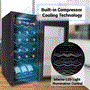 Pyle - PKCWC18 , Kitchen & Cooking , Fridges & Coolers , Wine Chilling Refrigerator Cellar - Digital Touch Button Control with Air Tight Seal, Contains Placement for Standing Bottles (18 Bottle Storage Capacity)
