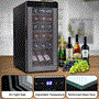 Pyle - PKCWC180 , Kitchen & Cooking , Fridges & Coolers , Wine Chilling Refrigerator Cellar - Digital Touch Button Control with Air Tight Seal, Contains Placement for Standing Bottles (18 Bottle Storage Capacity)