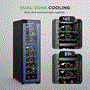 Pyle - PKCWCDS245 , Kitchen & Cooking , Fridges & Coolers , Wine Chilling Refrigerator Cellar - Dual-Zone Wine Cooler/Chiller, Digital Touch Button Control with Air Tight Seal, Contains Placement for Standing Bottles