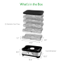 Pyle - PKFD30 , Kitchen & Cooking , Dehydrators & Steamers , Compact Food Dehydrator - Countertop Food Preserver with Multi-Tier Stackable Trays (Stainless Steel)