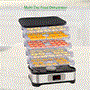 Pyle - PKFD32 , Kitchen & Cooking , Dehydrators & Steamers , Compact Digital Food Dehydrator - Countertop Food Preserver with Multi-Tier Stackable Trays (Stainless Steel)