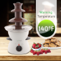 Pyle - PKFNMK16 , Kitchen & Cooking , Candy & Snacks , Electric Chocolate Fondue Pot - Countertop Chocolate Fondue Maker Fountain Chocolate Melter with 3-Tiers