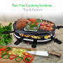 Pyle - pkgrst32 , Kitchen & Cooking , Cooktops & Griddles , Raclette Grill Two-Tier Party Cooktop Metal Grill Surface with Stone Plate